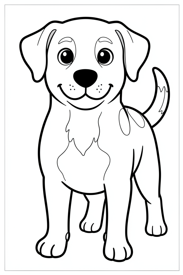 Disegno da colorare cucciolo felice 