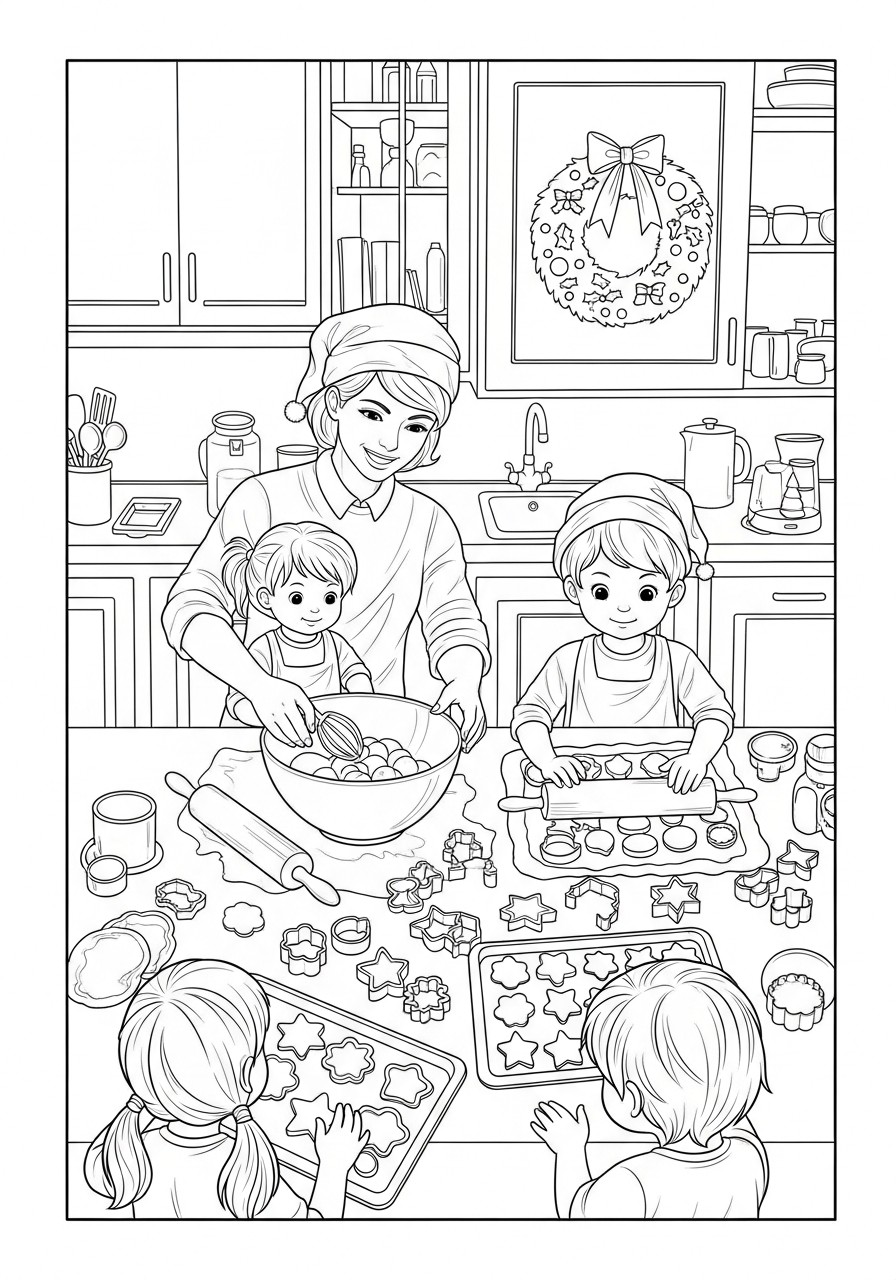 cucinare a natale Disegno da colorare cucinare a natale