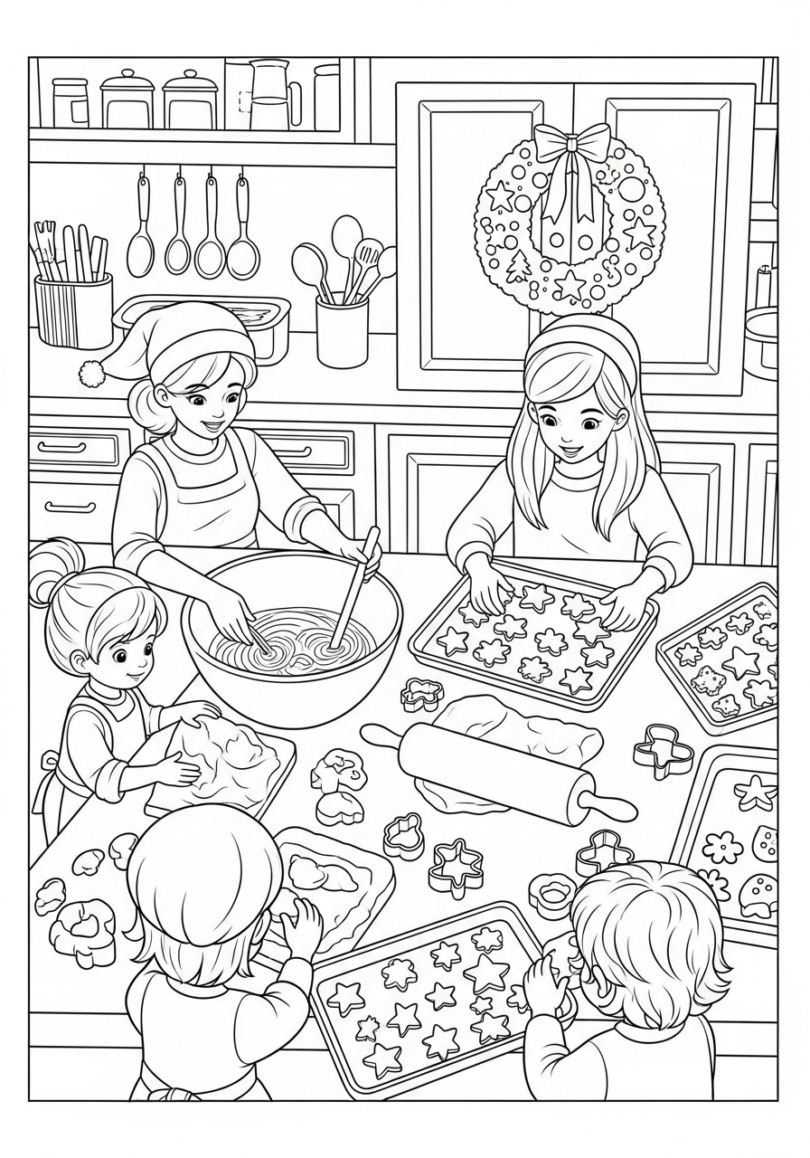 cucinare a natale Disegno da colorare cucinare a natale