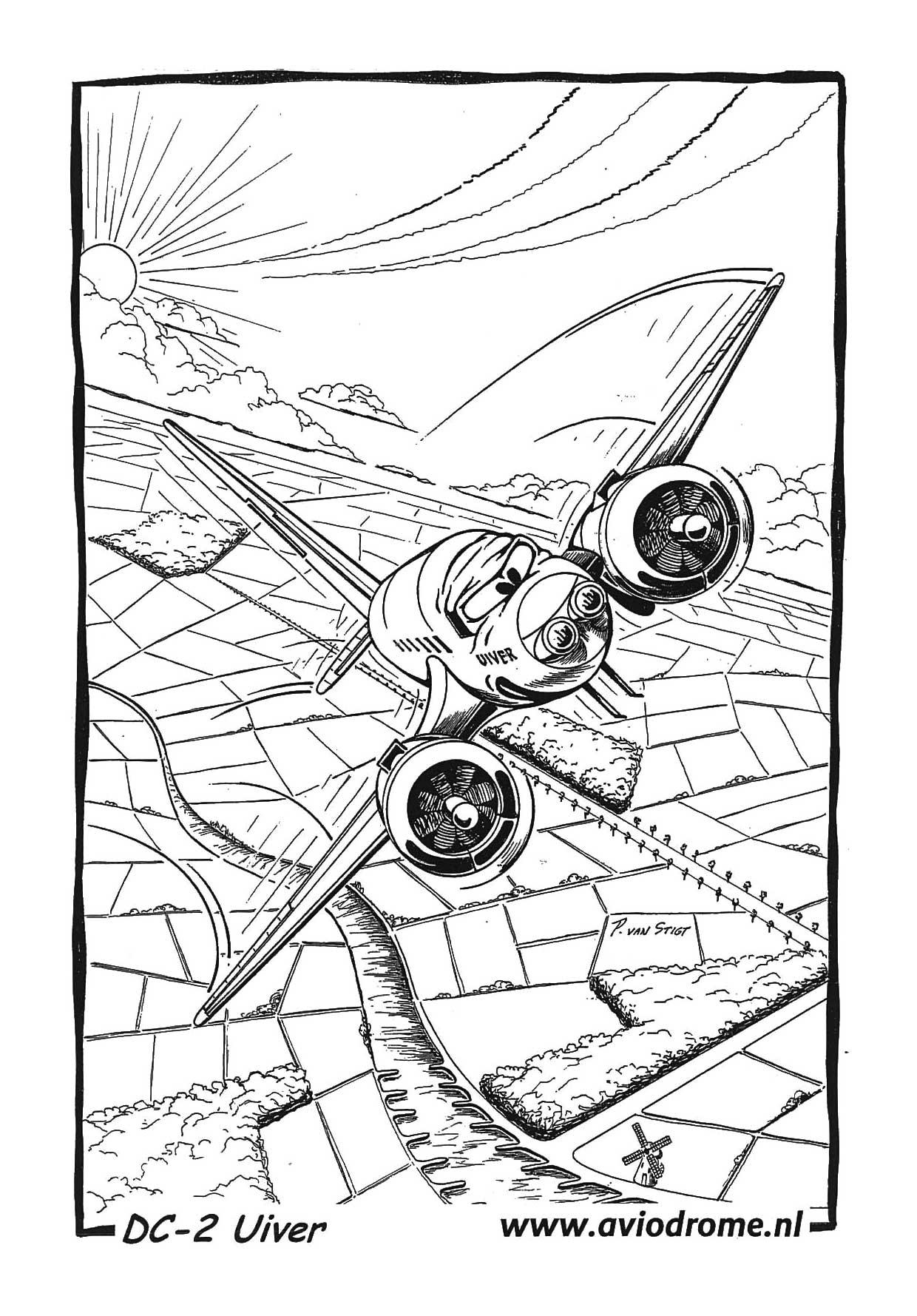 dc2 aereo Disegno da colorare dc2 aereo