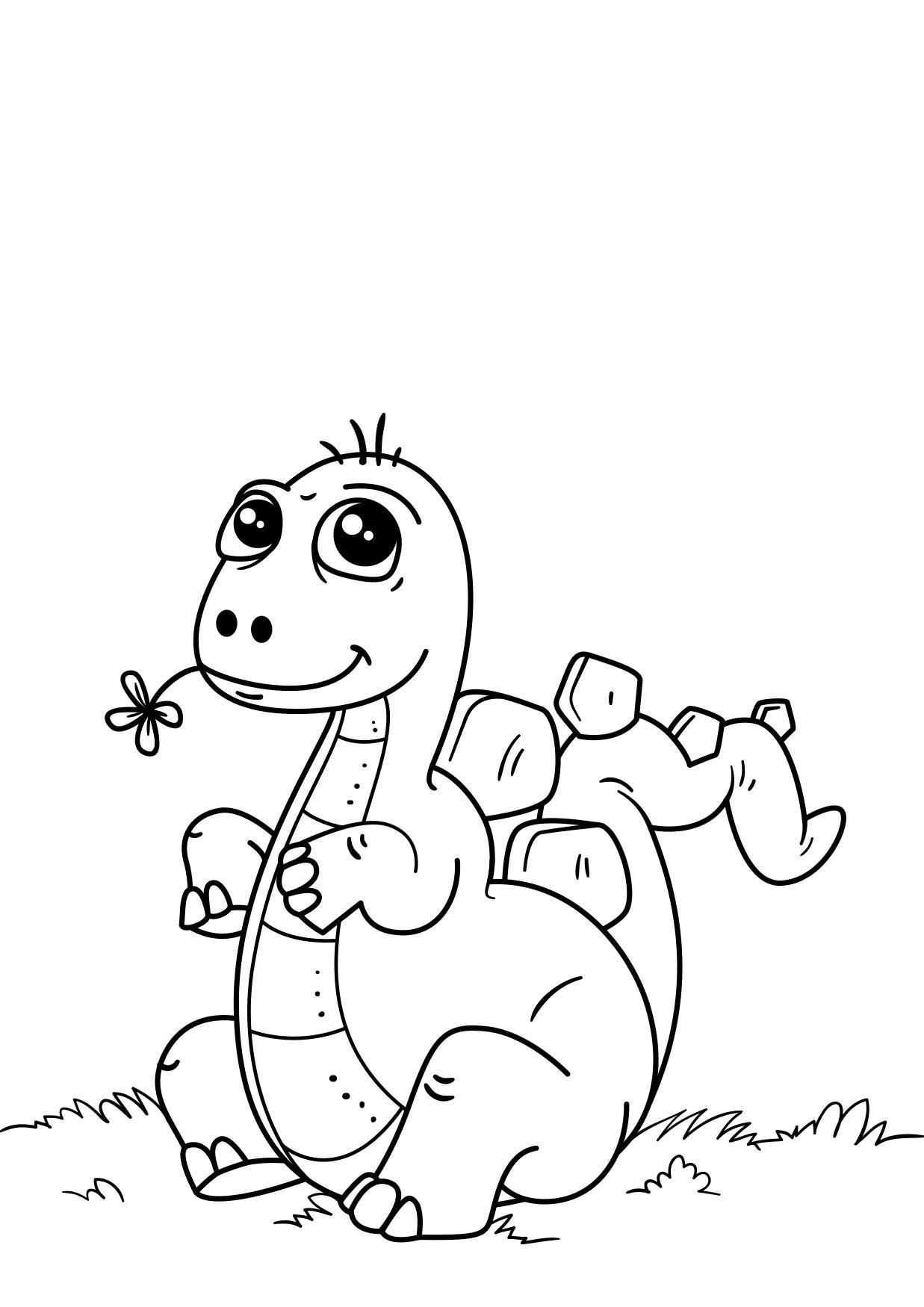 dinosauro nell'erba Disegno da colorare dinosauro nell'erba