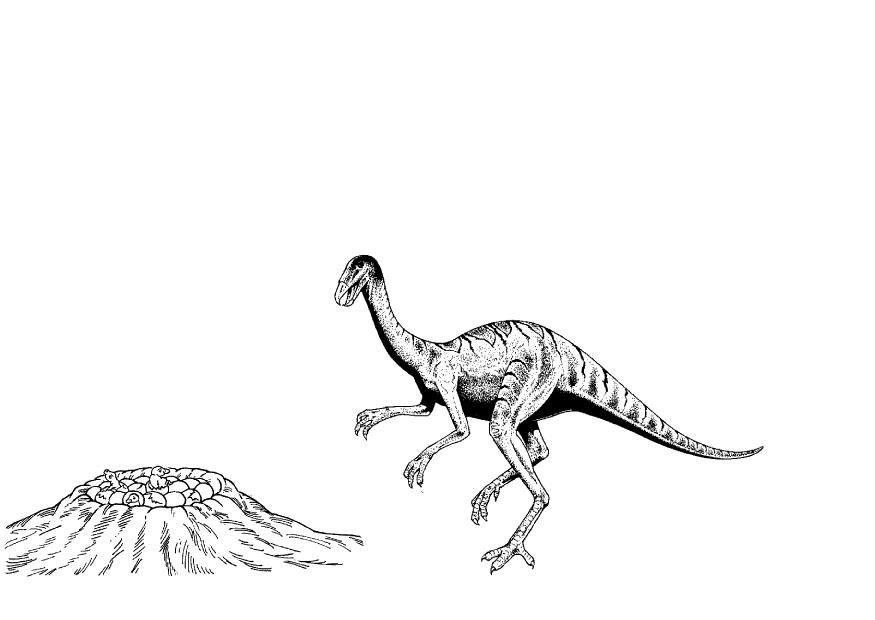 dinosauro presso il suo nido Disegno da colorare dinosauro presso il suo nido