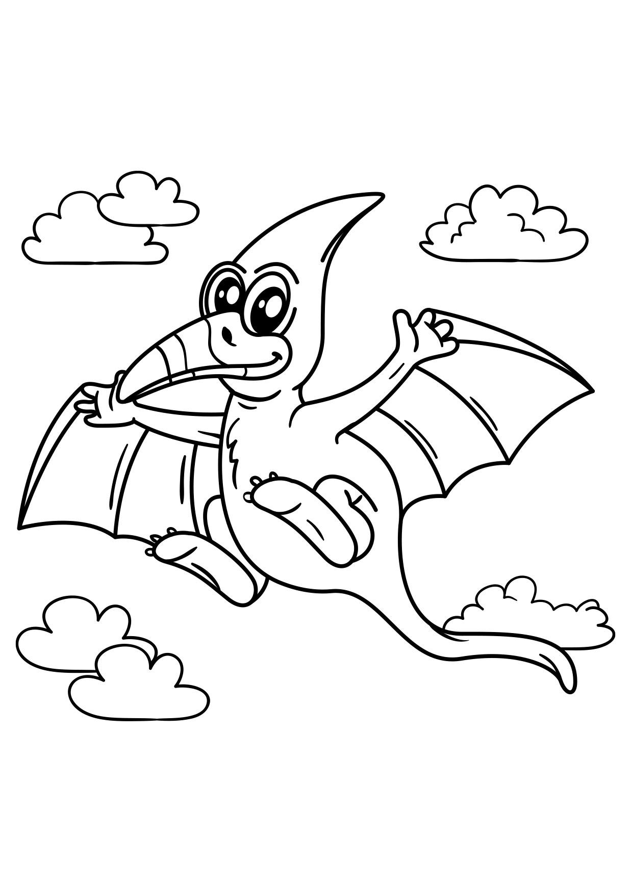 dinosauro volante pteranodonte Disegno da colorare dinosauro volante pteranodonte