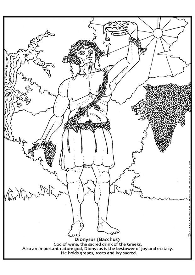Disegno da colorare dioniso - bacco