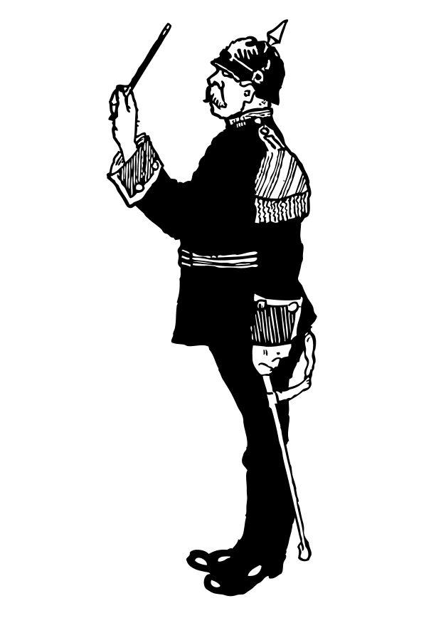 dirigente dellorchestra militare Disegno da colorare dirigente dellorchestra militare