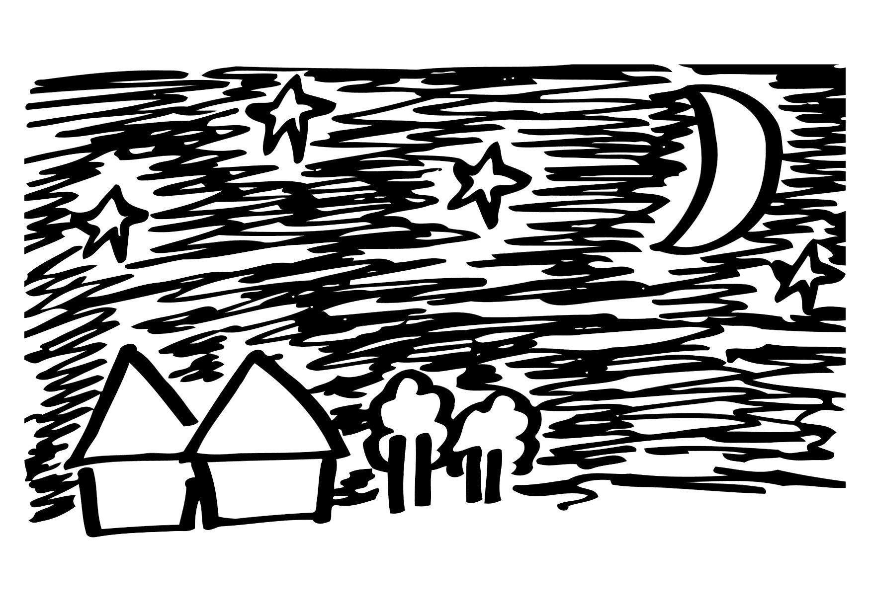 Disegno da colorare 01a. notte