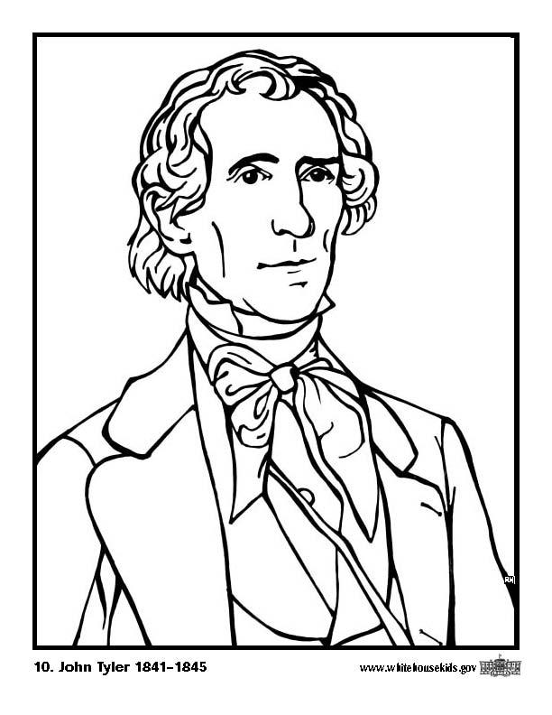 Disegno da colorare 10 john tyler