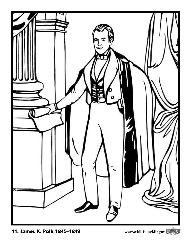 Disegno da colorare 11 james k. polk