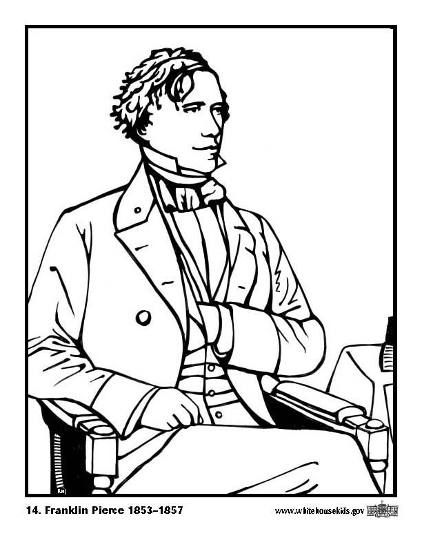 Disegno da colorare 14 franklin pierce
