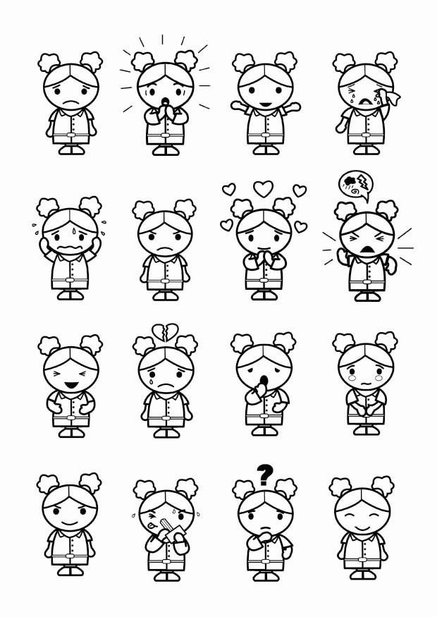 Disegno da colorare 16 emozioni