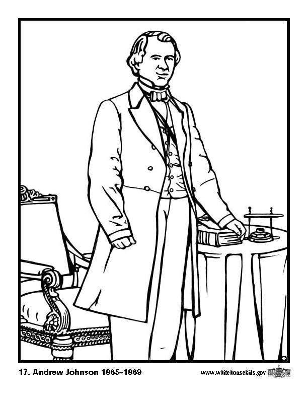 Disegno da colorare 17 andrew johnson