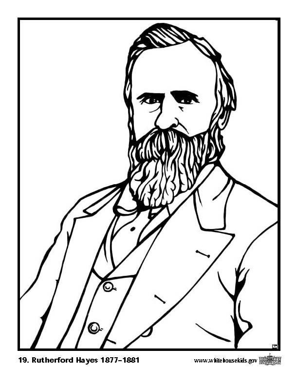 Disegno da colorare 19 rutherford hayes