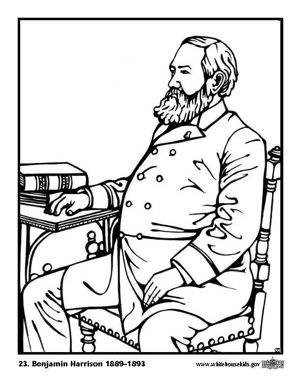 Disegno da colorare 23 benjamin harrison