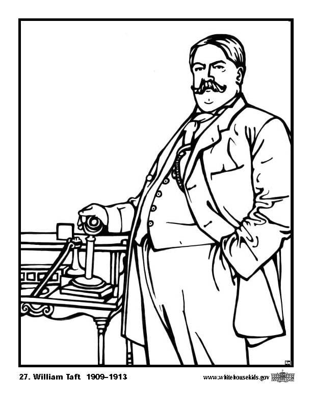 Disegno da colorare 27 william taft