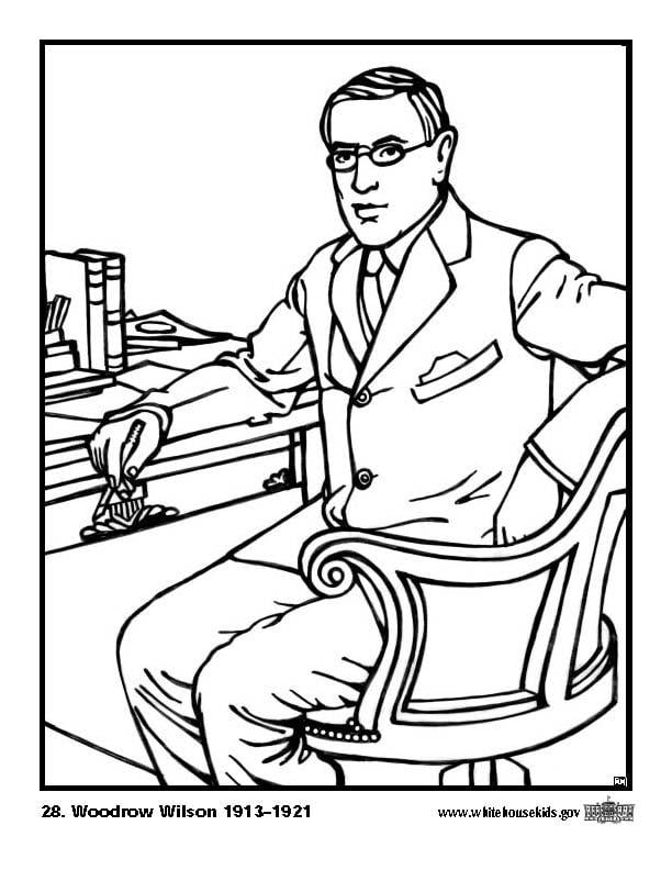 Disegno da colorare 28 woodrow wilson