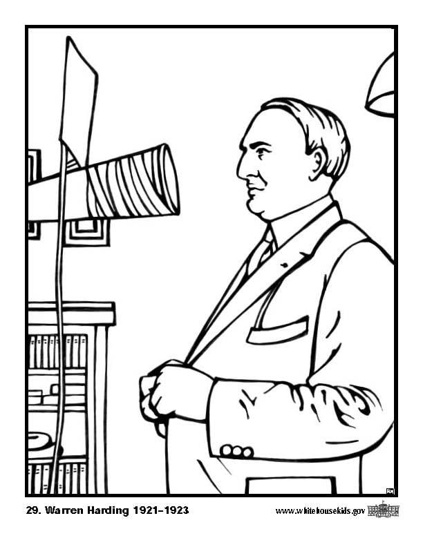 Disegno da colorare 29 warren harding
