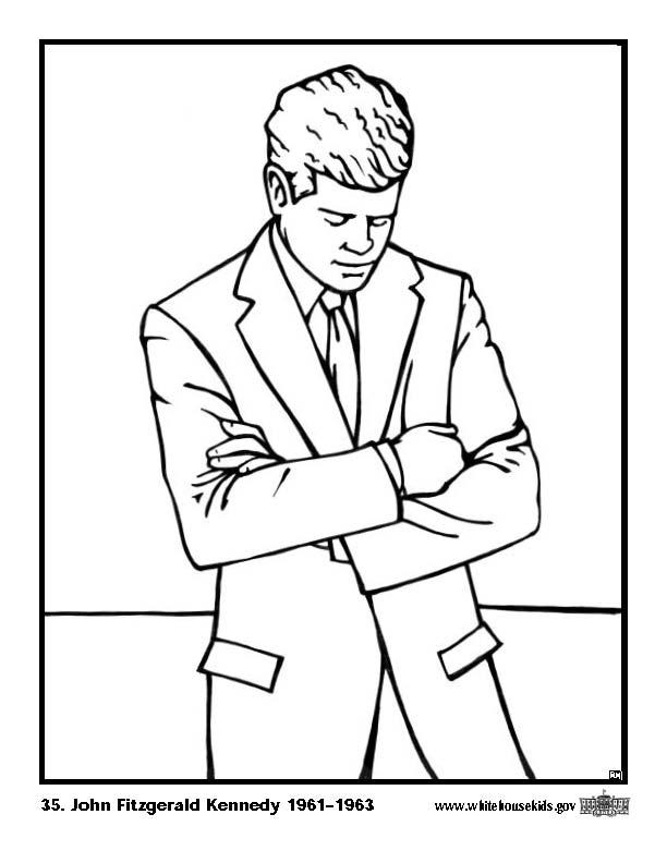Disegno da colorare 35 john fitzgerald kennedy