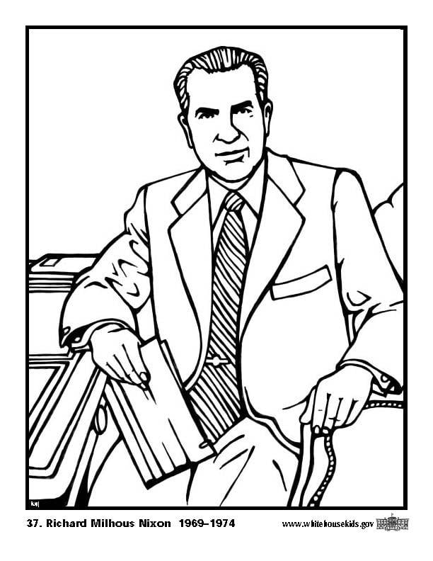 Disegno da colorare 37 richard milhous nixon