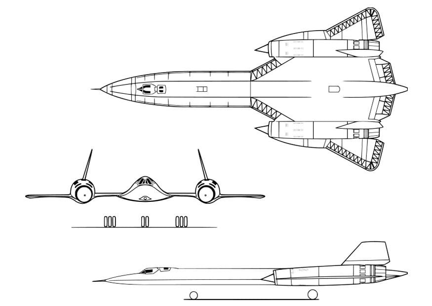 Disegno da colorare aeroplano - lockheed sr-71a