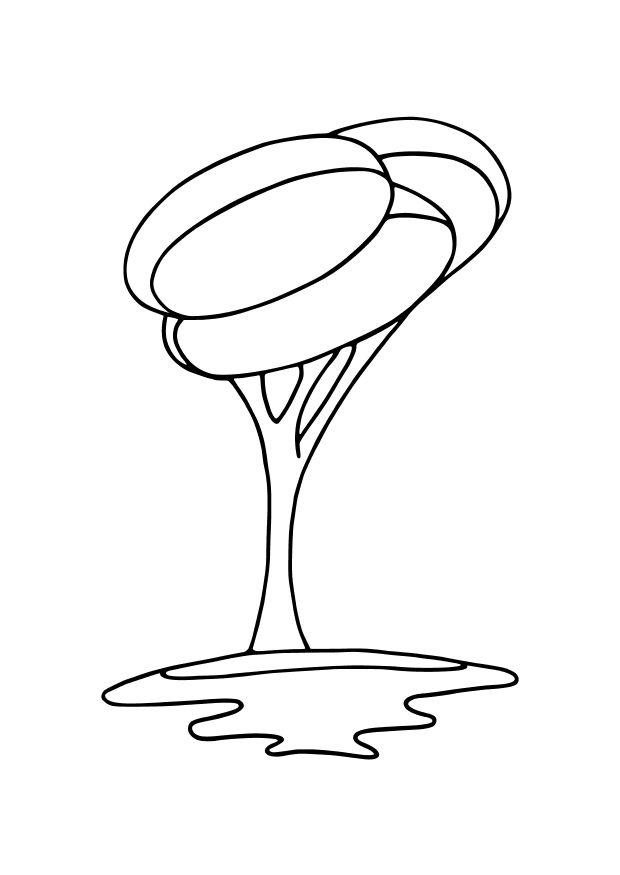 Disegno da colorare albero contemporaneo