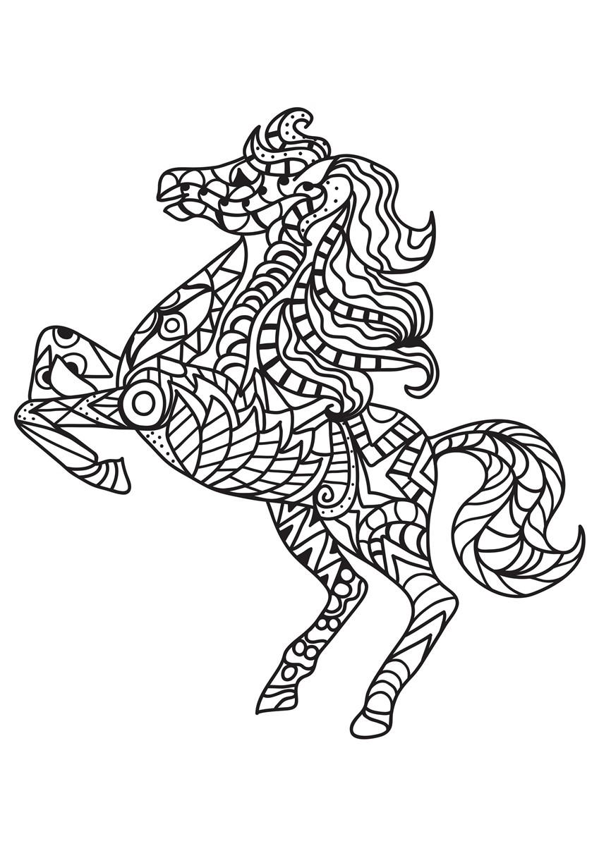Disegno da colorare alza i cavalli