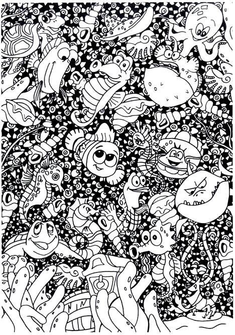 Disegno da colorare animali nel mare