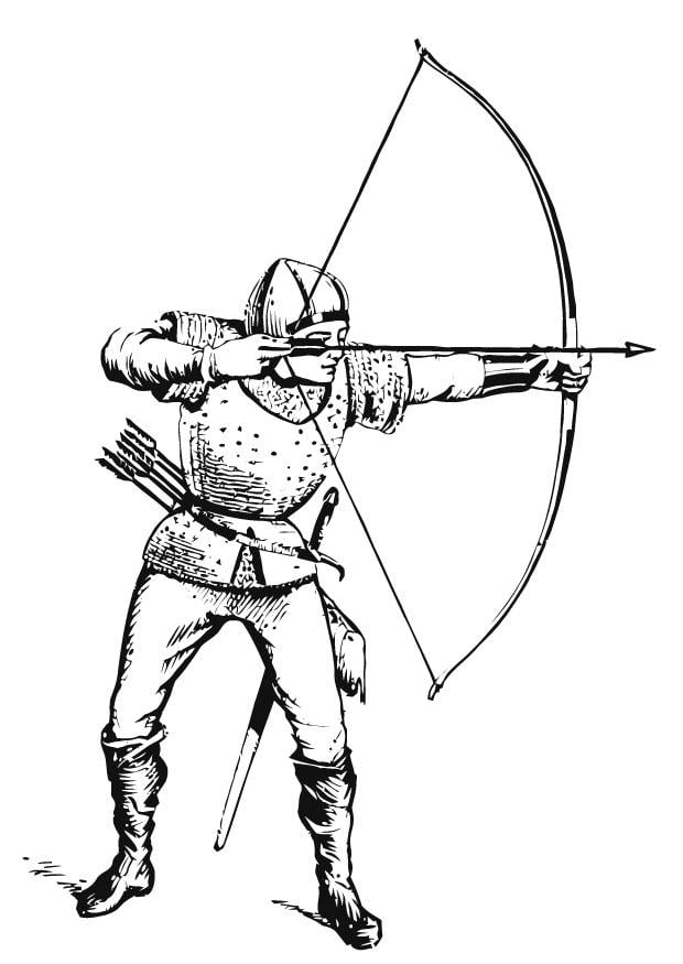 Disegno da colorare arciere