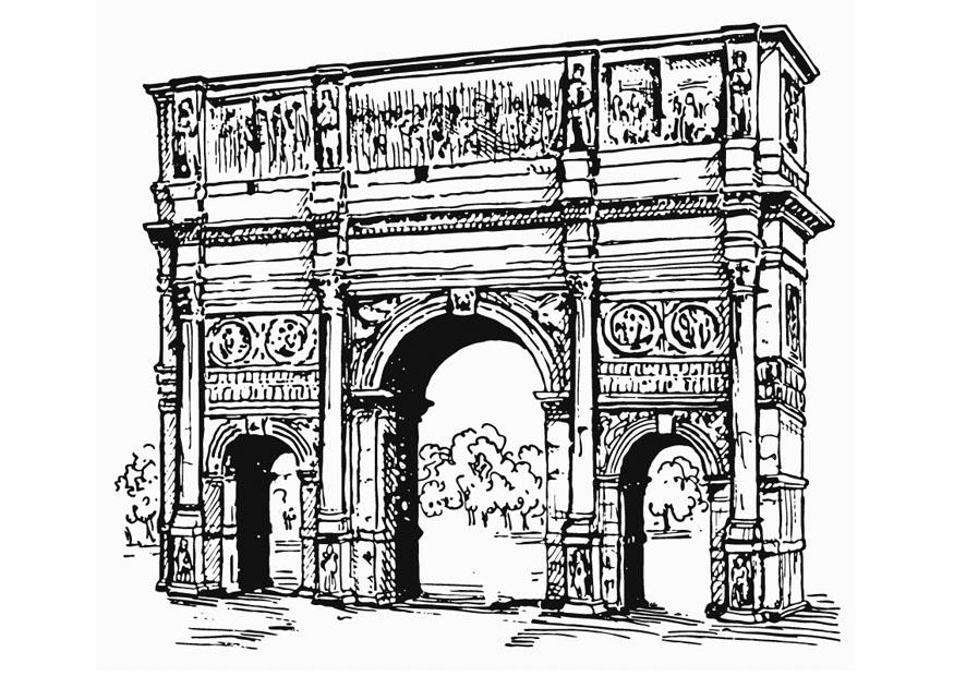 Disegno da colorare arco di costantino, roma