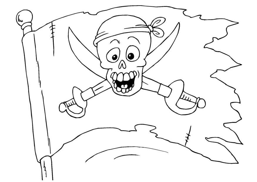 Disegno da colorare bandiera dei pirati