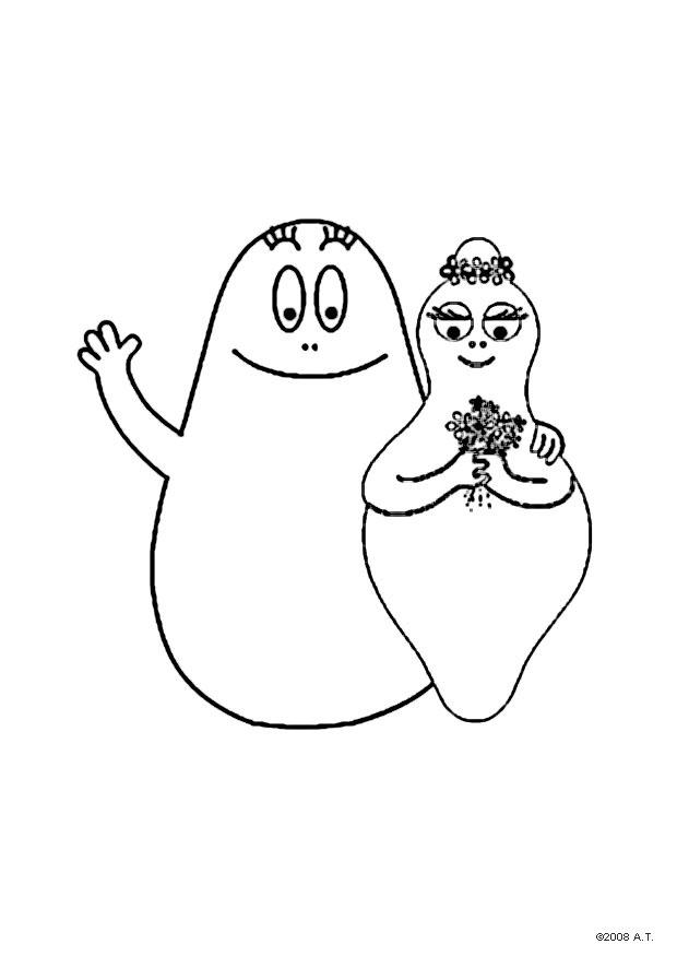 Disegno da colorare barbapapa e barbamamma