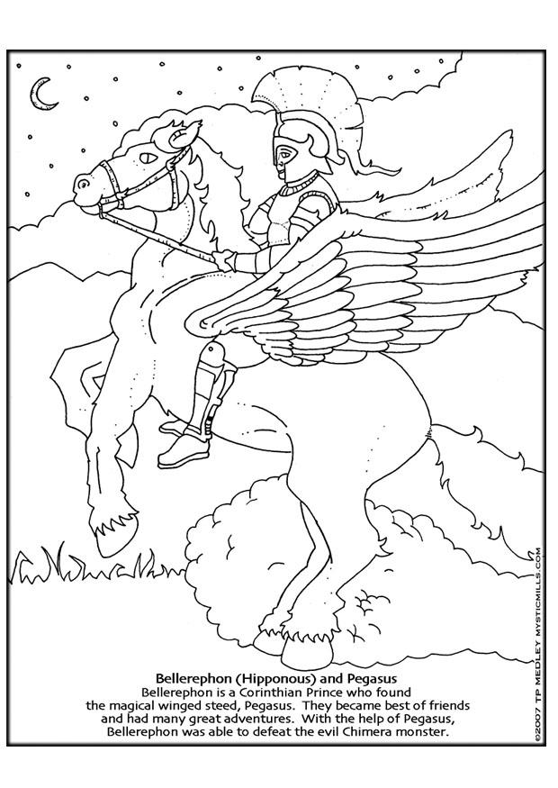 Disegno da colorare bellerefonte e pegaso