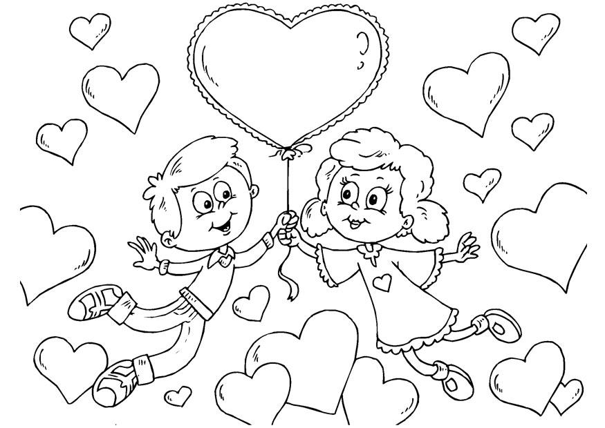 Disegno da colorare bimbi s.valentino