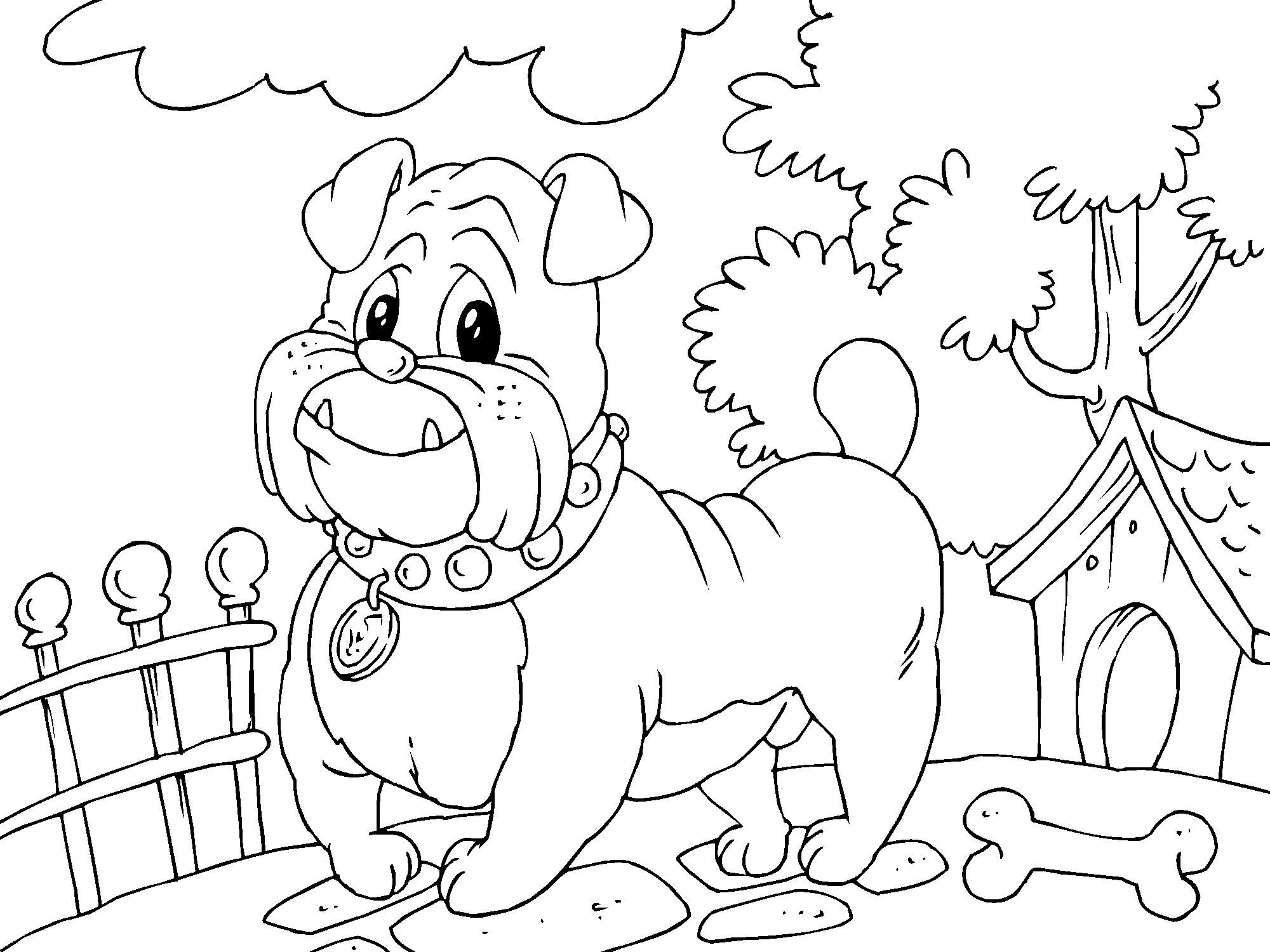 Disegno da colorare bulldog
