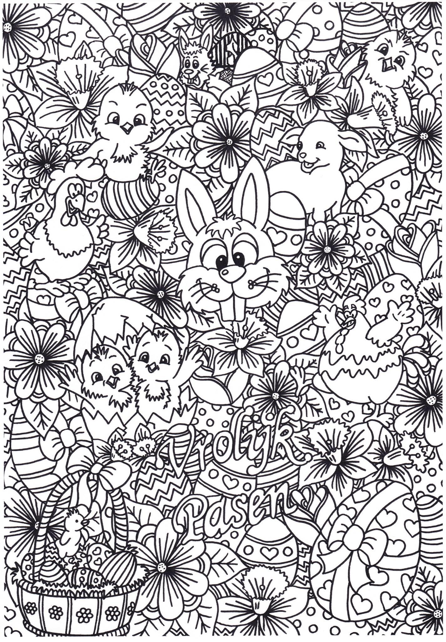 Disegno da colorare buona pasqua