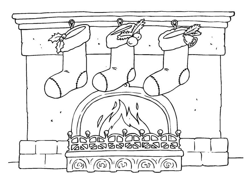 Disegno da colorare calza di natale