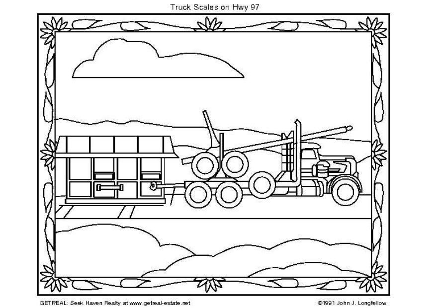 Disegno da colorare camion americano