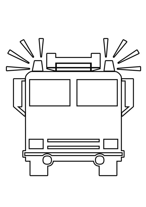 Disegno da colorare camion dei pompieri