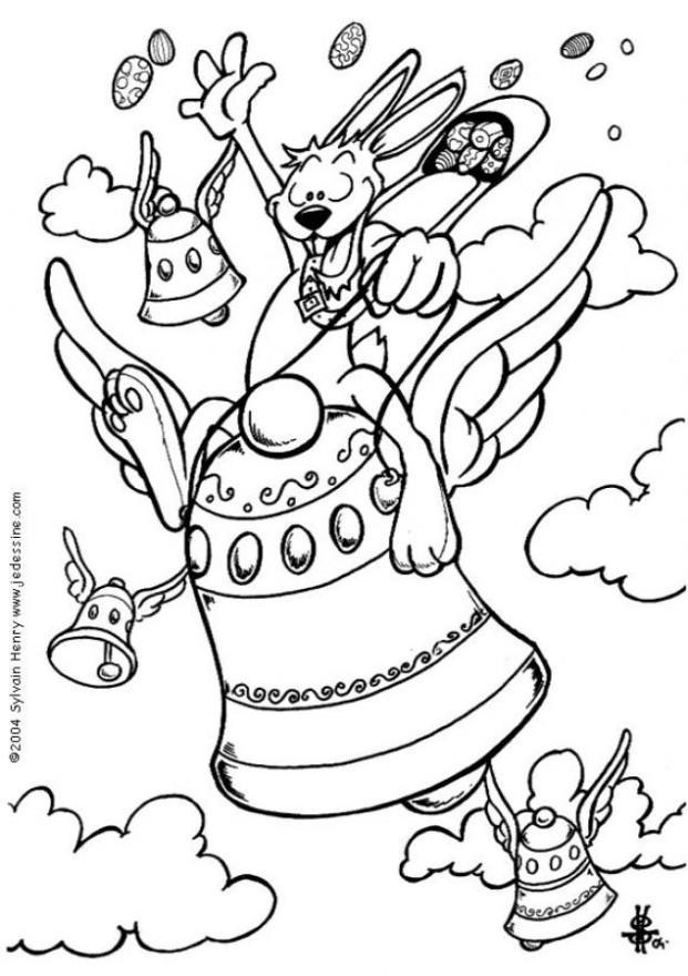 Disegno da colorare campana - pasqua