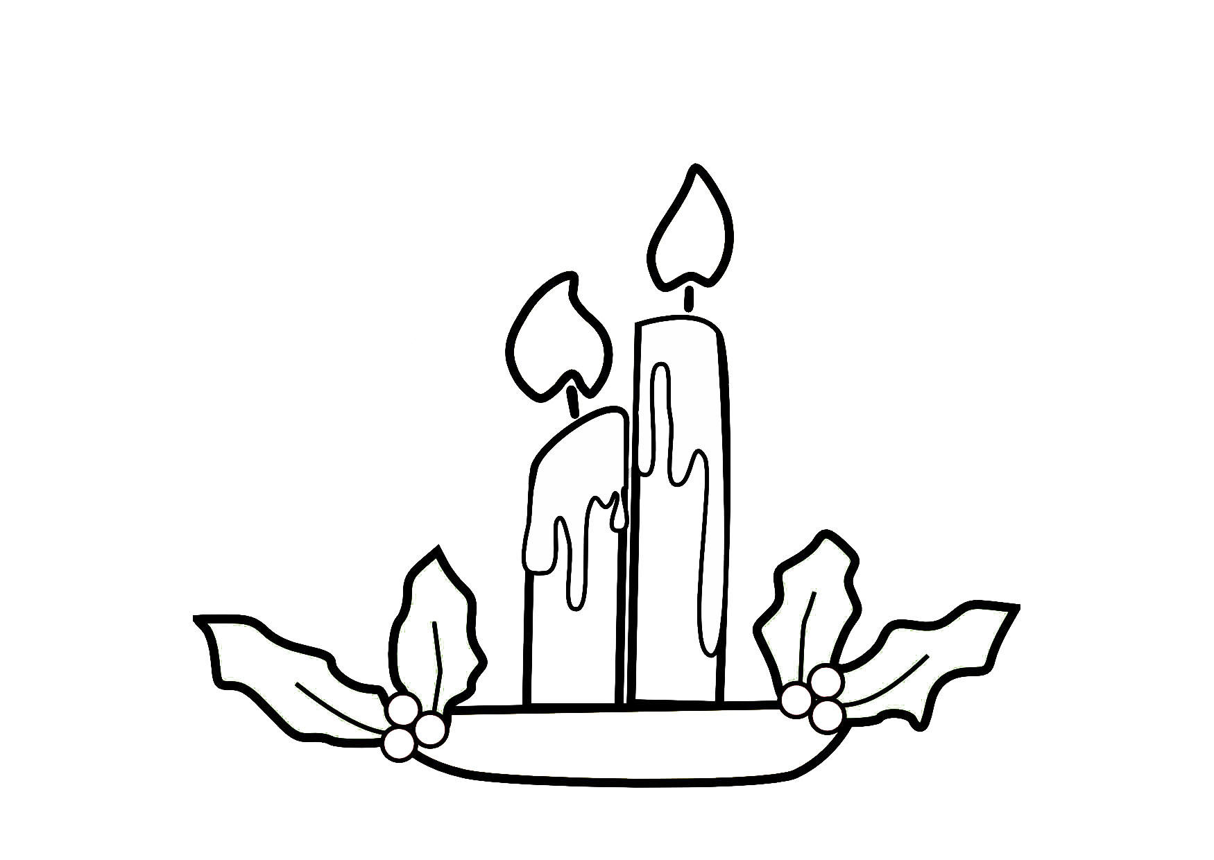 Disegno da colorare candele natalizie