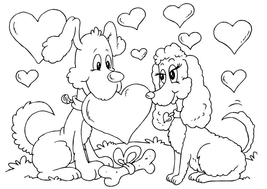 Disegno da colorare cani s.valentino