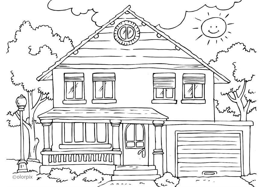 Disegno da colorare casa - esterno