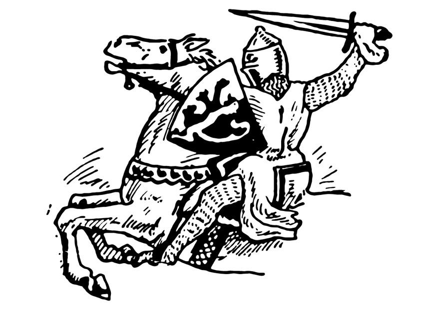 Disegno da colorare cavalliere attacca