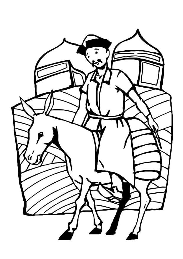 Disegno da colorare cavalliere della mongolia