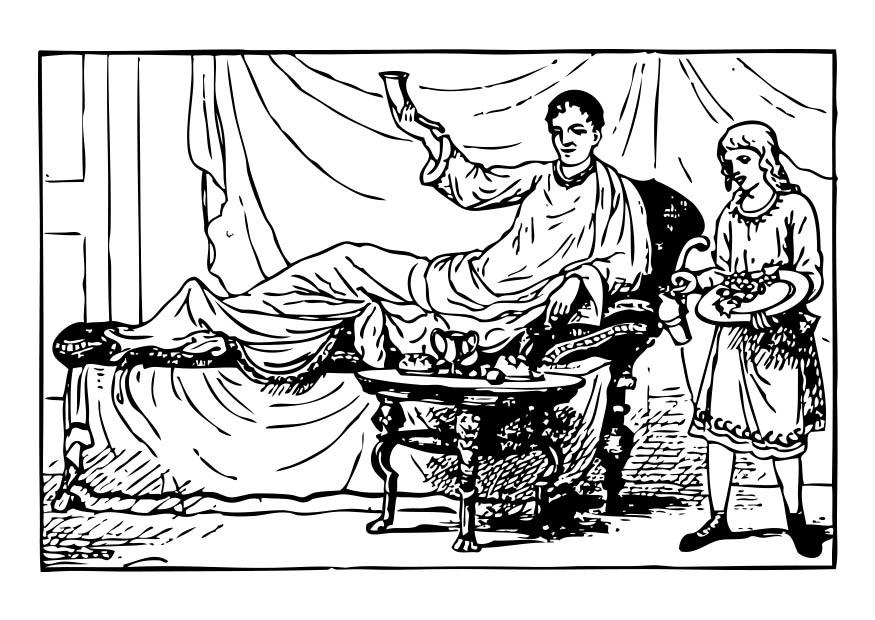 Disegno da colorare cena romana