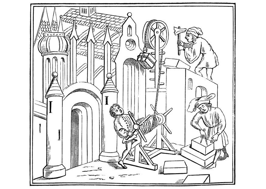 Disegno da colorare costruttori al lavoro