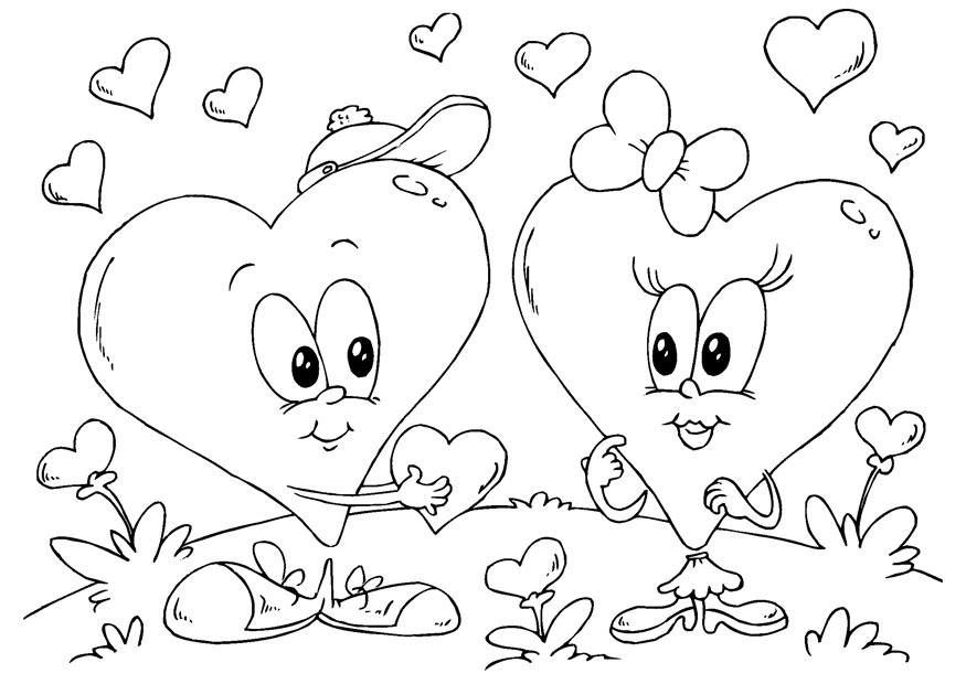 Disegno da colorare cuori s.valentino