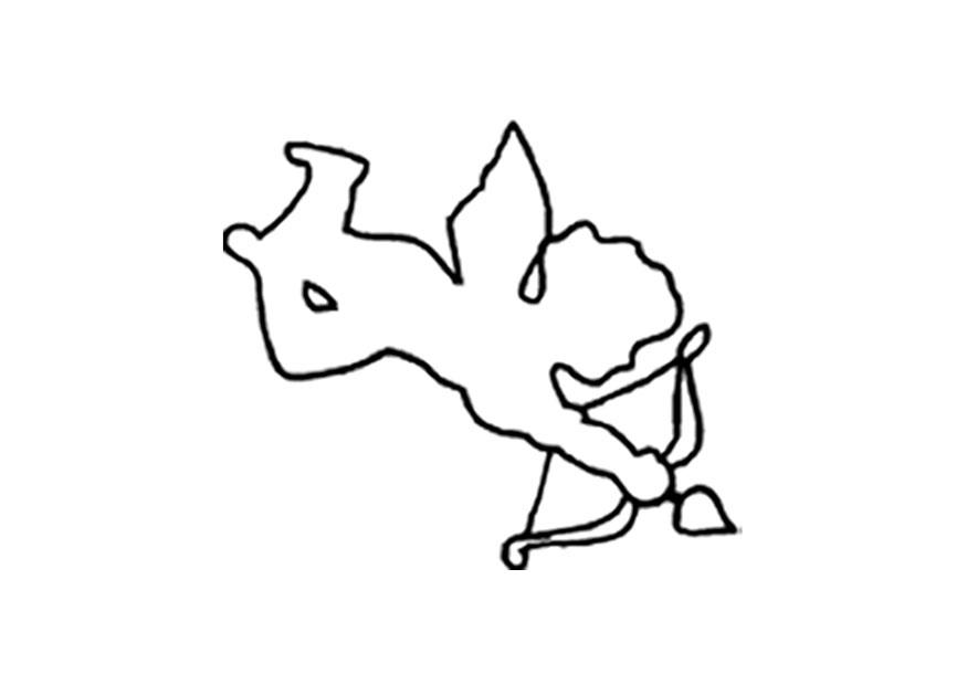 Disegno da colorare cupido - san valentino