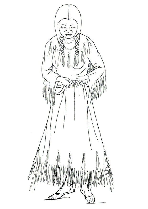 Disegno da colorare donna nimipu