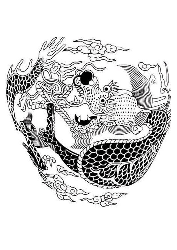 Disegno da colorare dragone