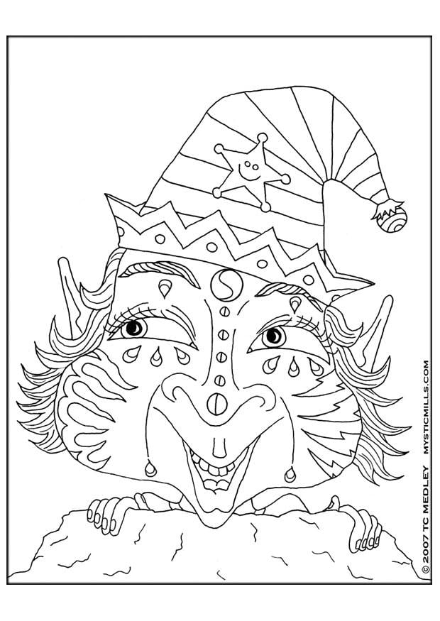 Disegno da colorare elfo